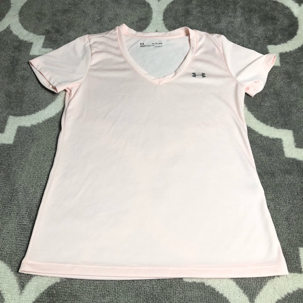 Under Armour Shirt UA Womens XS Pink Heatgear Athletic Workout Top